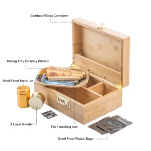 PUFFING BIRD Bamboo Storage Stash Box Combo with Combination Lock