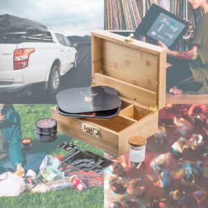 PUFFING BIRD Bamboo Storage Stash Box Combo with Combination Lock