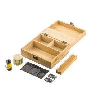 PUFFING BIRD Large Wooden Stash Box Combo Kit with Lock