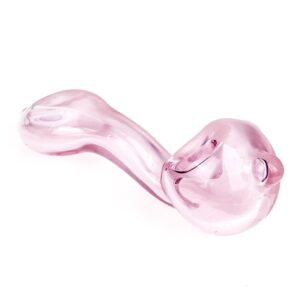 Pink Clear Glass Sherlock Pipe