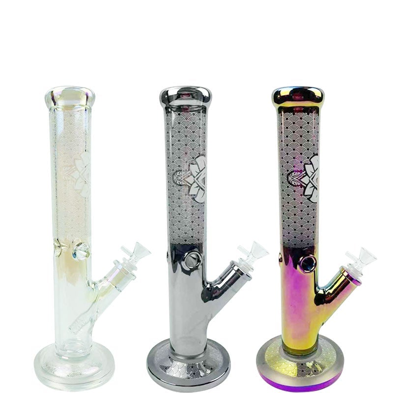 PrintedStraightTubeThickBongWaterPipeForSaleFreeShipping_1 14" Printed Straight Tube Thick Bong