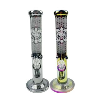 PrintedStraightTubeThickBongWaterPipeForSaleFreeShipping_8 14" Printed Straight Tube Thick Bong