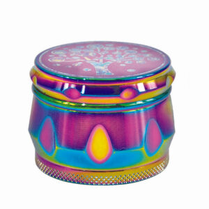 Rainbow Magnetic Lid Zinc Alloy Herb Grinder 4 Piece