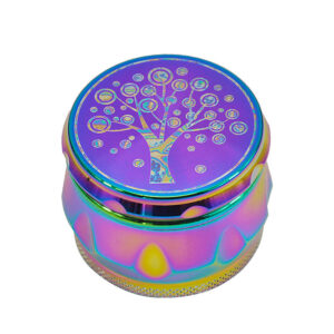 Rainbow Magnetic Lid Zinc Alloy Herb Grinder 4 Piece