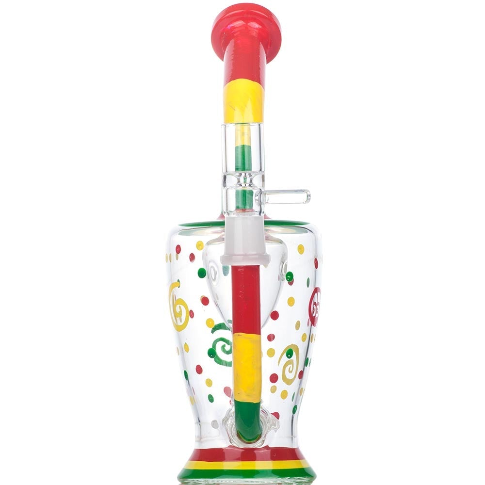 Rasta_Glass_Bong_-_Glass_Water_Pipes_For_Sale_-_Puffing_Bird_3 8" Rasta UFO Perc Glass Bong