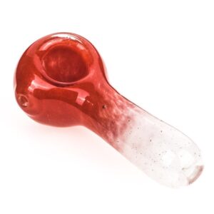 Red Frit Glass Spoon Pipe