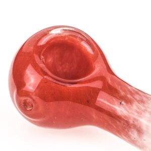 Red Frit Glass Spoon Pipe