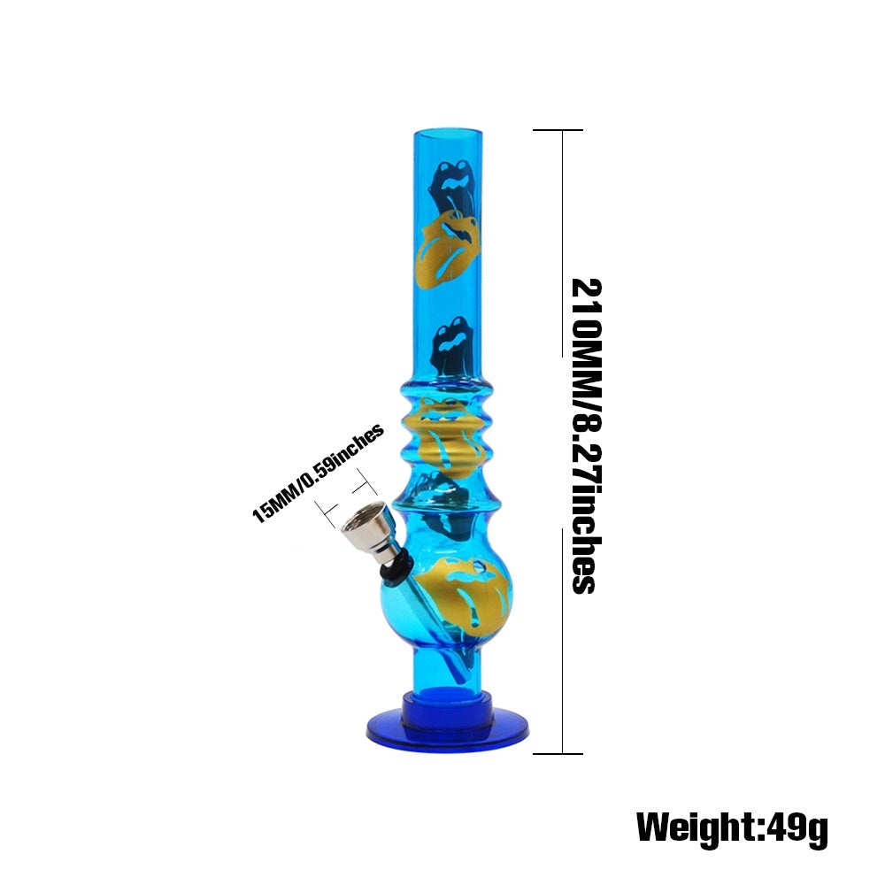 Rolling_Stones_Acrylic_Bong_-_Acrylic_Water_PIpes_For_Sale_-_Puffing_Bird_1 8" Rolling Stones Acrylic Bong(Random Color)