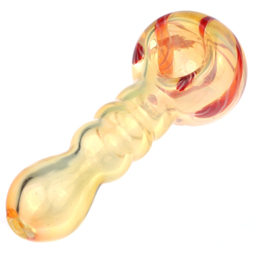 SP-11CM-020_2_Color_changing_pipe_glass_pipe_spoon_pipe_weed_bowl_bong_Fumed_Glass_Milli_Spoon_Pipe_w_Multiple_Mini_Maria_Rings Fumed Glass Milli Spoon Pipe w/ Multiple Mini Maria Rings