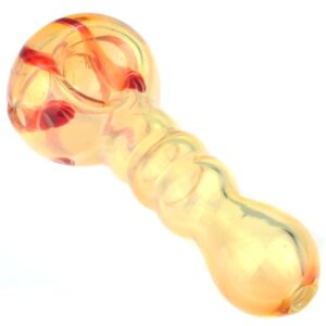 Fumed Glass Milli Spoon Pipe w/ Multiple Mini Maria Rings