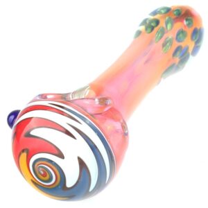 Wig Wag Glass Marble Fumed Spoon Pipe By Puffing Bird
