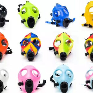 Silicone Gas Mask Bong w/ Acrylic Water Pipe