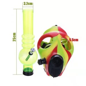 Silicone Gas Mask Bong w/ Acrylic Water Pipe