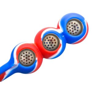 Silicone Triple Bowl Pipe (Random Color)