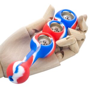 Silicone Triple Bowl Pipe (Random Color)