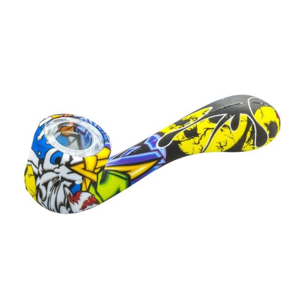 Silicone Sherlock Pipe w/ Glass Bowl (Random Color)