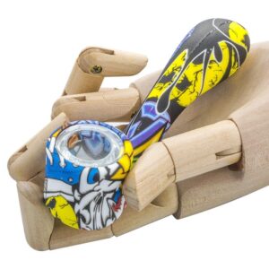 Silicone Sherlock Pipe w/ Glass Bowl (Random Color)