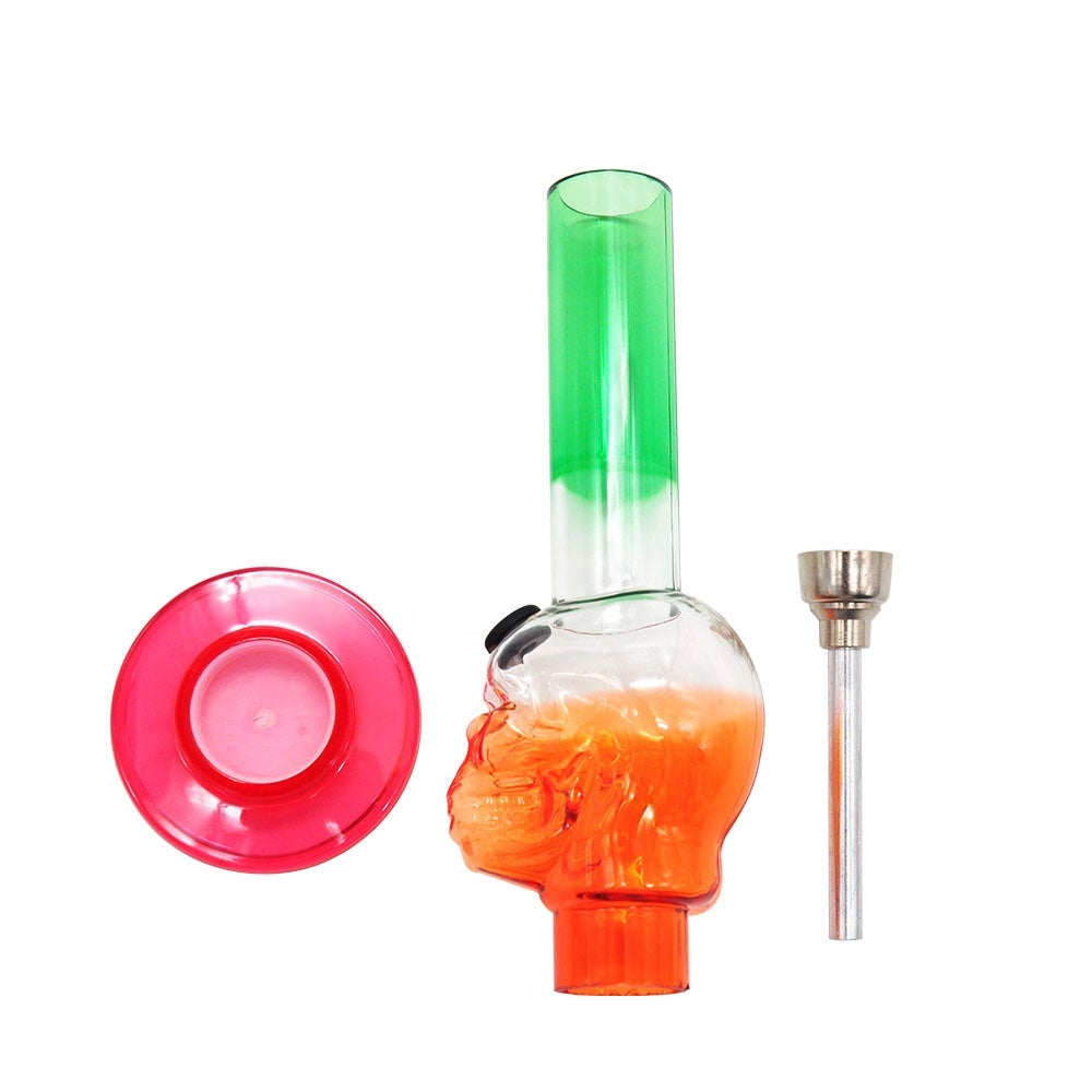Skull_Bong_-_Acrylic_Water_Pipes_For_Sale_-_Puffing_Bird_6 6" Skull Acrylic Bong(Random Color)