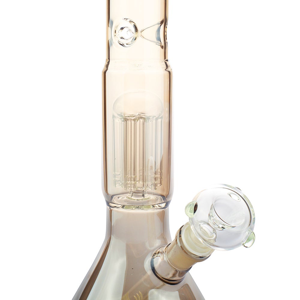 Smokey-Grey-Tree-Perc-Beaker-Bong-Puffing-Bird-Best-Online-Headshop-Percolator-Details 16" Smokey Grey Tree Perc Beaker Bong