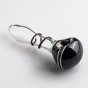 Spiral Glass Spoon Pipe and Double Chamber Bubbler Set