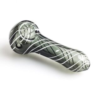 Spiral Glass Spoon Pipe and Pink Girly Fumed Glass Pipe Set