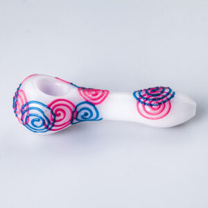1.58" Spiral Pattern Glow-In-The-Dark Glass Pipe