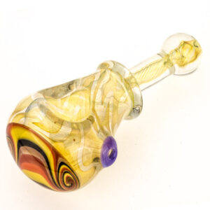 Spiral Yellow Glass Weed Pipe