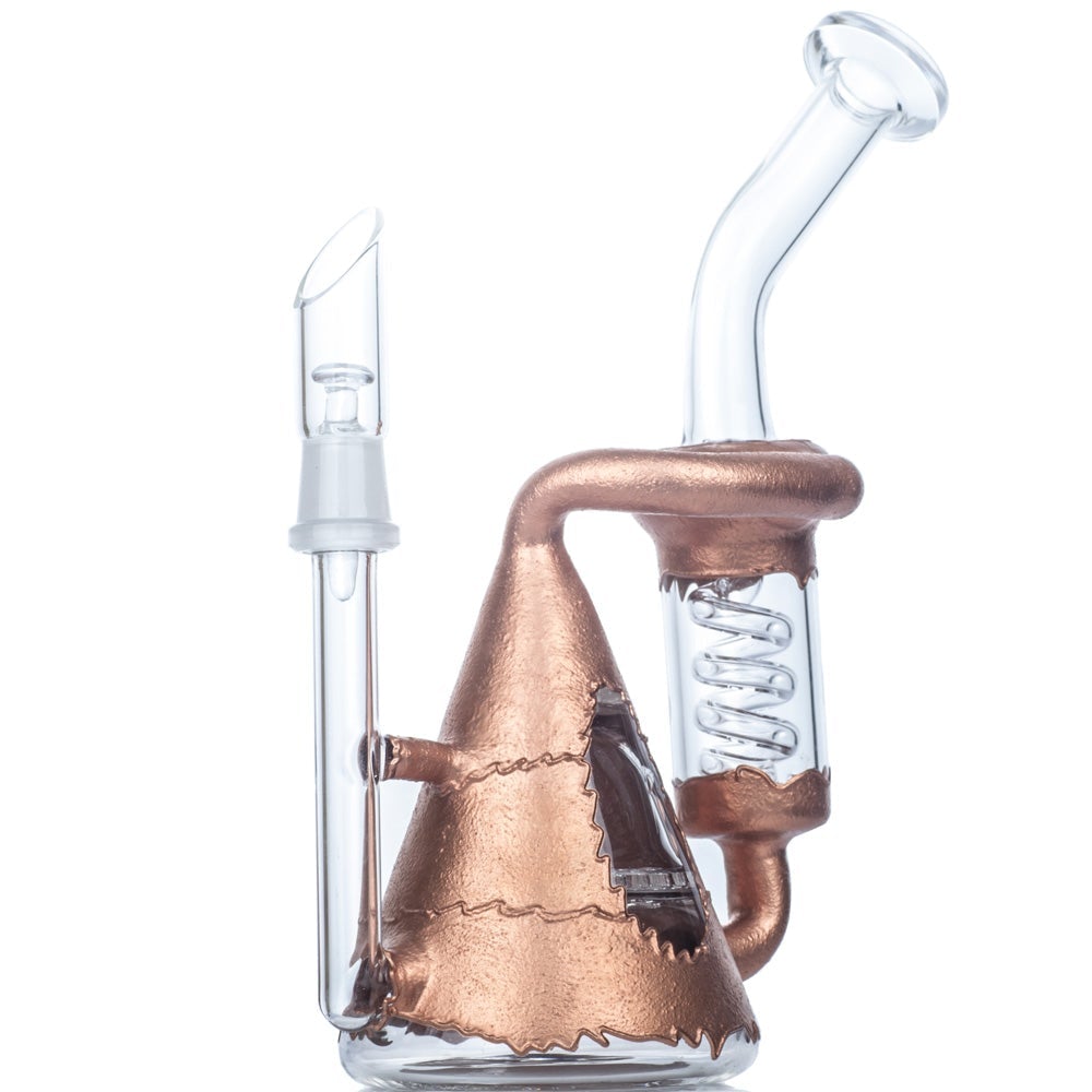 Spiral_Honeycomb_Turbine_Tripple_percolator_Bong_-_Glass_Bongs_For_Sale_-_Puffing_Bird_4 9" Bronze Multi Perc Glass Dab Rig