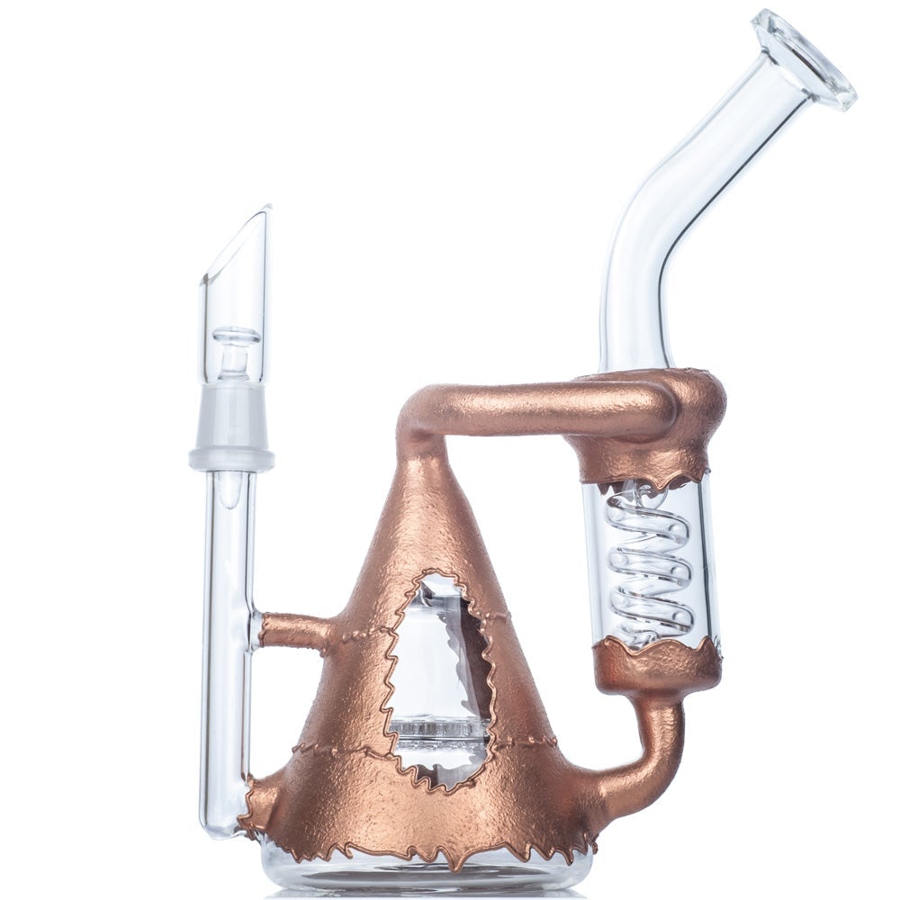 Spiral_Honeycomb_Turbine_Tripple_percolator_Bong_-_Glass_Bongs_For_Sale_-_Puffing_Bird_5 9" Bronze Multi Perc Glass Dab Rig