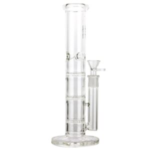 Straight Tube Honeycomb Perc Bong w/ Glass Pipes Set