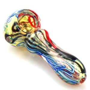 Swirl Glass Pipe with Mini Maria Rings