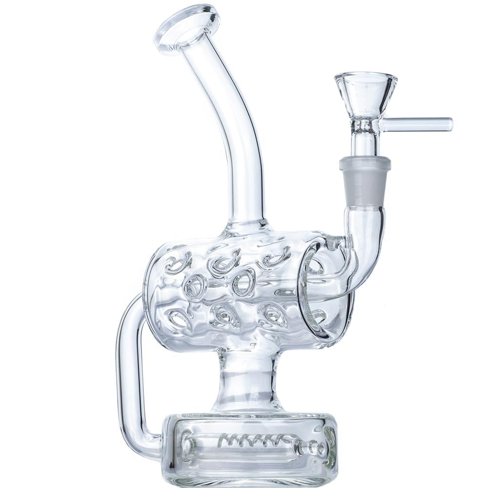 Swiss_Perc_Glass_Bong_-_Recycler_Bongs_For_Sale_-_Puffing_Bird_3 9" Swiss Cylinder Perc Bong