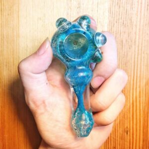 Turquoise Blue Dichroic Color Scheme Spoon Glass Pipe