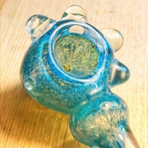 Turquoise Blue Dichroic Color Scheme Spoon Glass Pipe