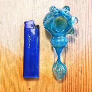 Turquoise Blue Dichroic Color Scheme Spoon Glass Pipe