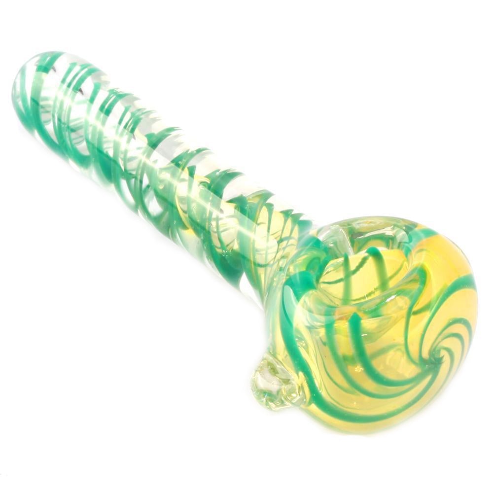 Turquoise_Spiral_Glass_Pipe_Weed_Bowls_For_Sale_Free_Shipping 4.3" Turquoise Spiral Inside Out Glass Pipe w/ Clear Marble