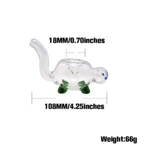 Turtle Clear Glass Hand Pipe