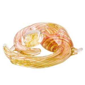 Twisted Stripe Round Glass Hand Pipe