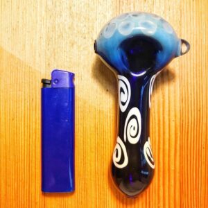 Two Tone Glass Pipe w/ Mini Spiral Pattern
