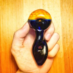 Two Tone Skinny Glass Pipe w/ Twisted Flat Mouthpiece