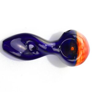 Two Tone Skinny Glass Pipe w/ Twisted Flat Mouthpiece