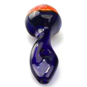 Two Tone Skinny Glass Pipe w/ Twisted Flat Mouthpiece