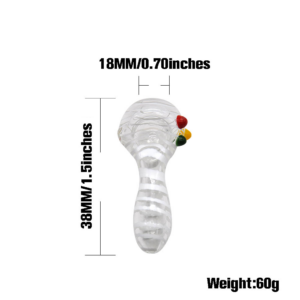 White Stripes Glass Spoon Pipe