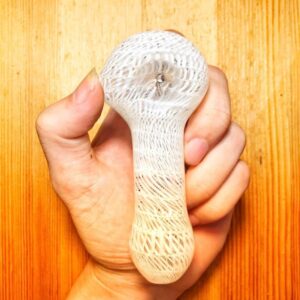 White Wrap and Raked Glass Pipe