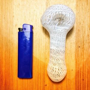 White Wrap and Raked Glass Pipe