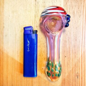 Wig Wag Glass Marble Fumed Spoon Pipe By Puffing Bird