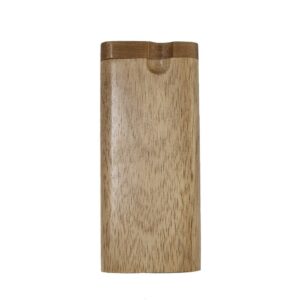 Natural Wooden Dugout W/ Cigarette Shape One Hitter Pipe