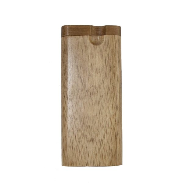 Natural Wooden Dugout W/ Cigarette Shape One Hitter Pipe