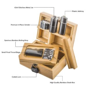 Wooden Stash Box Lock with Quartz Enail Kit Set