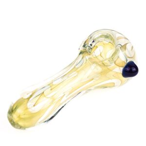 Yellow Fumed Glass Spoon Pipe